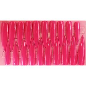Hot Pink Machine Extra Long Stiletto Gloss Finish Press On Nails Long